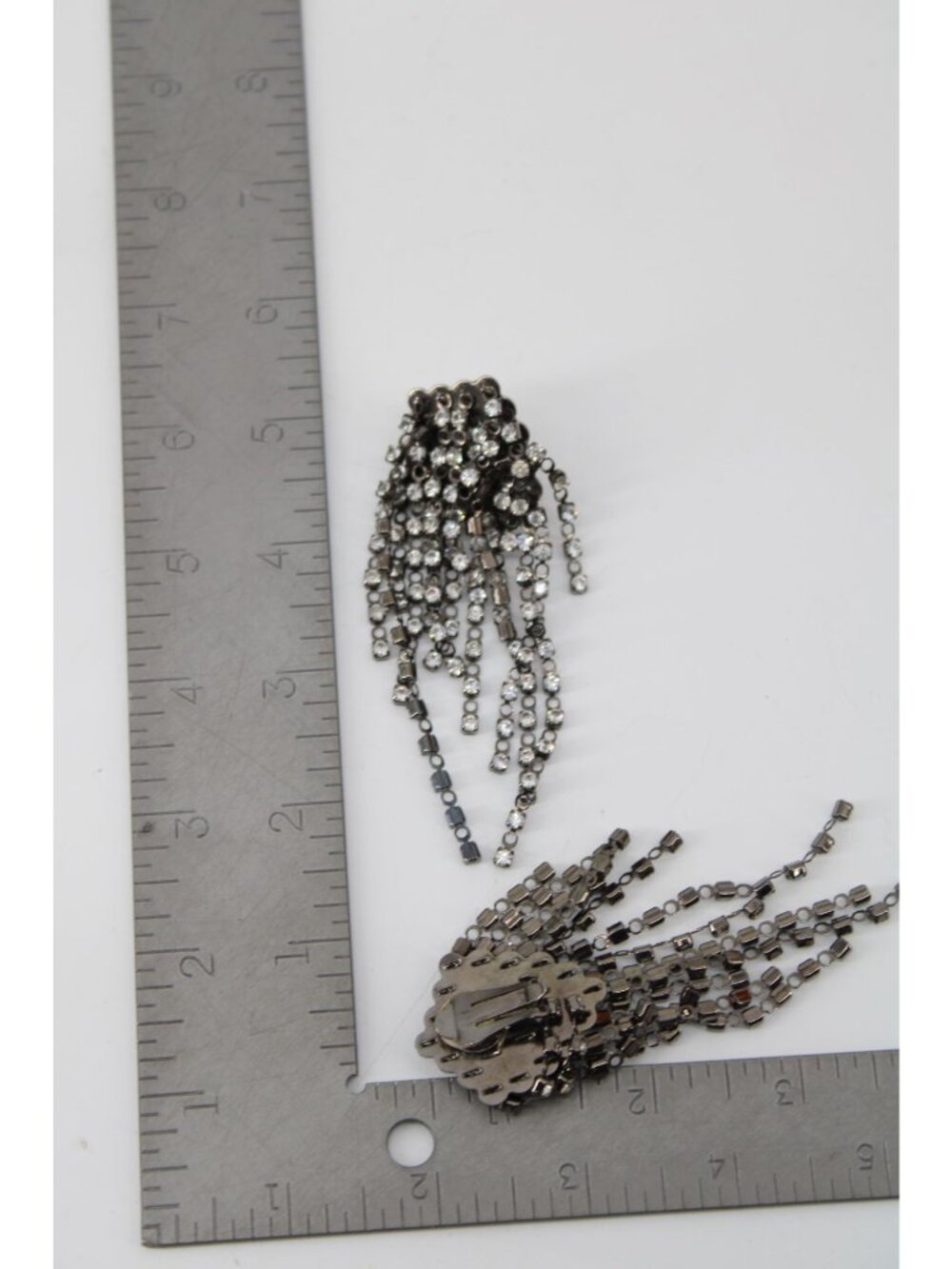 Sorelli Chandelier Earrings Black Vintage 94513 Clip On - Picture 4 of 4